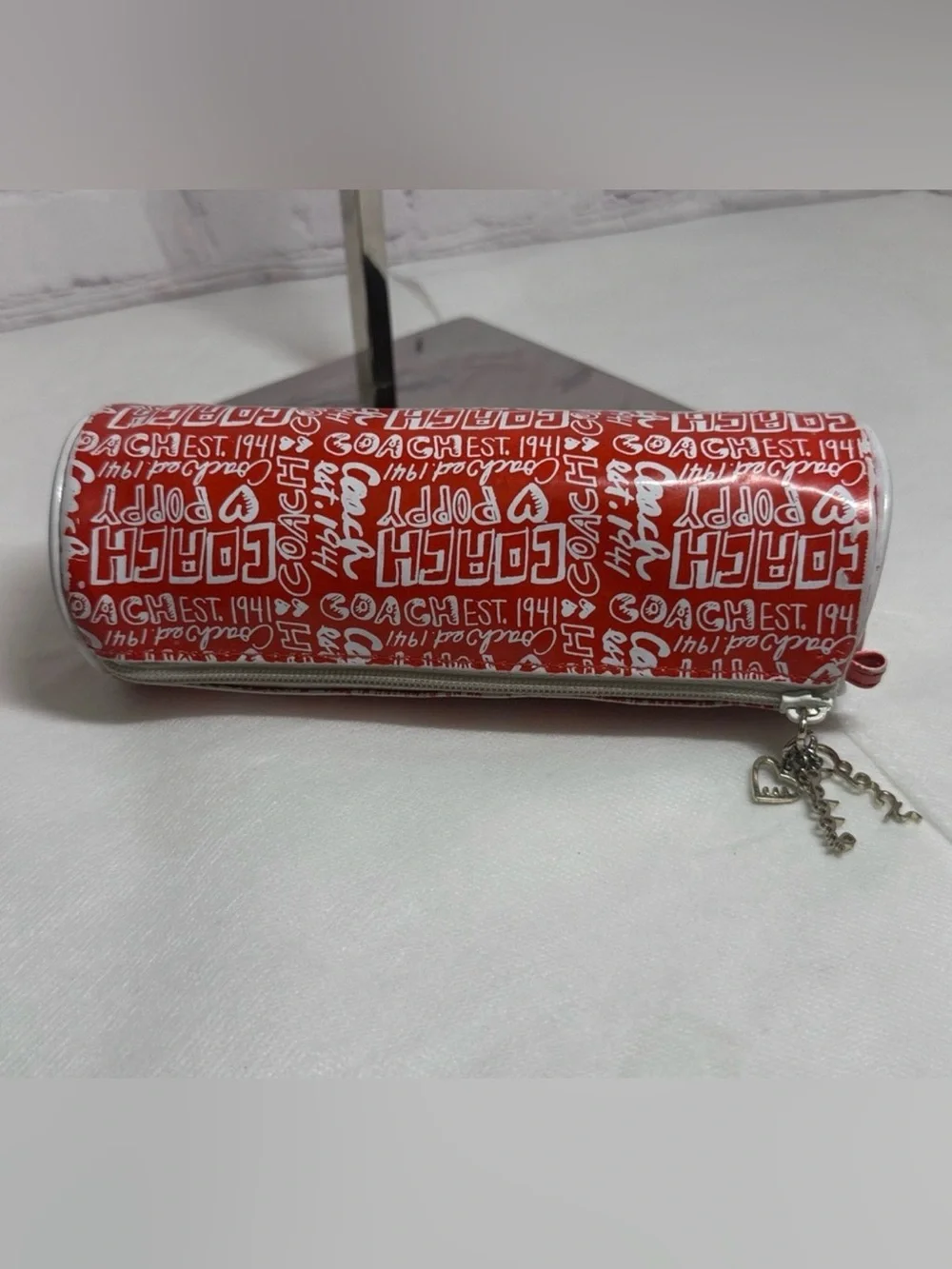 Rare Y2K Coach Poppy Logo Makeup Brush/Pencil Barrel Case